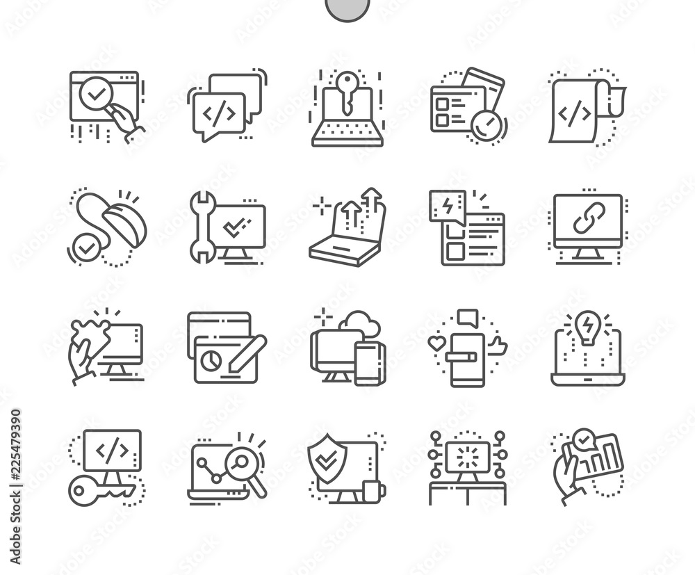 Poster web optimization well-crafted pixel perfect vector thin line icons 30 2x grid for web graphics and a