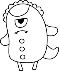 White cartoon cute monster vector