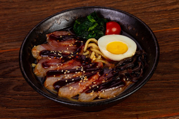 Ramen soup with duck