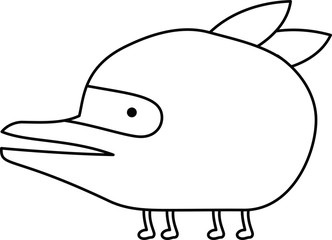 White cartoon cute monster vector