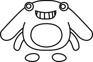 White cartoon cute monster vector