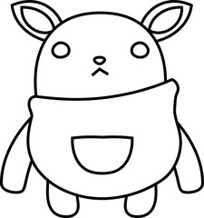 White cartoon cute monster vector