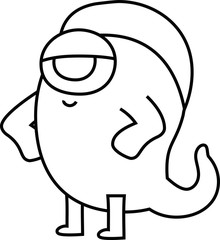 White cartoon cute monster vector