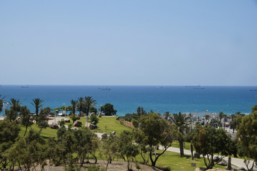 Park Ashdod-Yam, in the city Ashdod, Israel. View of the Mediterranean Sea