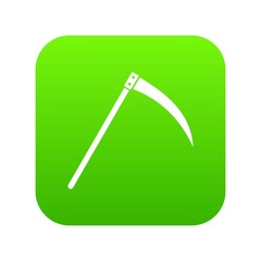 Fototapeta premium Scythe icon digital green for any design isolated on white vector illustration