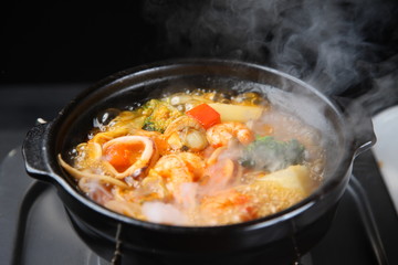 sea food tomato hot pot
