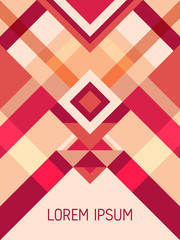 Cover page layout vector template geometric design with triangles and stripes pattern.