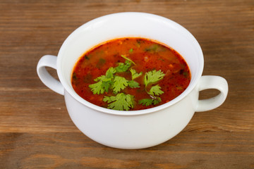Russian solyanka soup