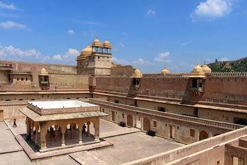 Obraz premium The detail of Amer (or Amber) Fort in Jaipur. One of six Hill Forts of Rajasthan