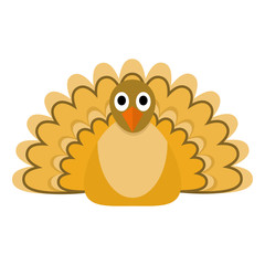 Autumn turkey icon. Flat illustration of autumn turkey vector icon for web design