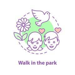 Walking in the park concept icon
