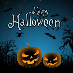 Happy halloween greeting card with cool background
