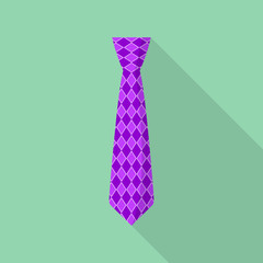 Purple tie icon. Flat illustration of purple tie vector icon for web design