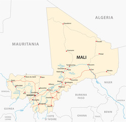 street map of the Republic of Mali