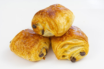 fresh croissant on white background