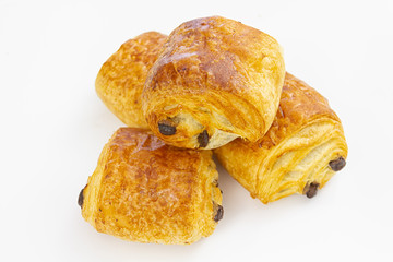fresh croissant on white background