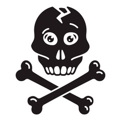 Skull bone icon. Simple illustration of skull bone vector icon for web design isolated on white background