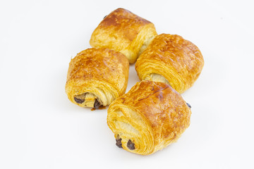 fresh croissant on white background