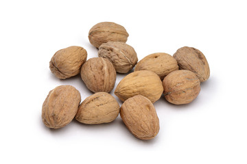 Lot of organic nuts Isolated