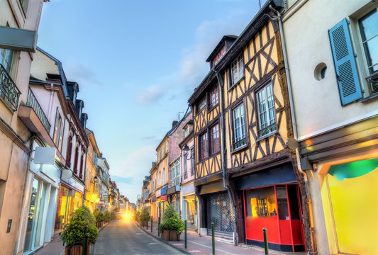 Traditional half-timbered houses in Dreux, France
