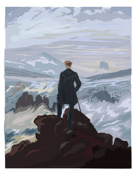 Caspar Friedrich, le Voyageur contemplant une mer de nuages