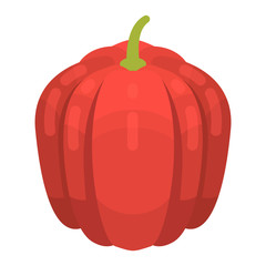 Red pumpkin icon. Isometric of red pumpkin vector icon for web design isolated on white background