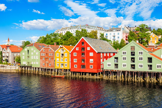 Colorful old houses, Trondheim