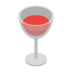 Glass of wine icon. Isometric of glass of wine vector icon for web design isolated on white background
