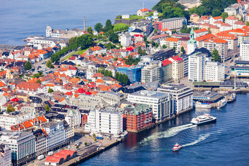 Bergen aerial panoramic view