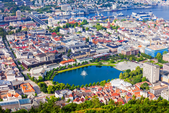 Bergen aerial panoramic view
