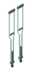 Medical crutches icon. Isometric of medical crutches vector icon for web design isolated on white background