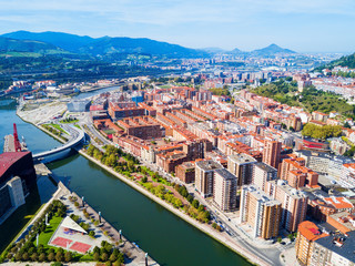 Fototapeta na wymiar Bilbao aerial panoramic view, Spain