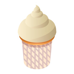Small cupcake icon. Isometric of small cupcake vector icon for web design isolated on white background
