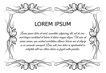 Decorative vintage horizontal frame