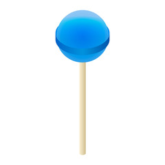 Blue lollipop icon. Isometric of blue lollipop vector icon for web design isolated on white background