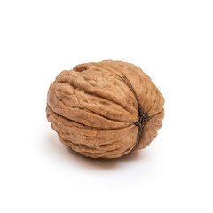 Organic walnut isolated on white background