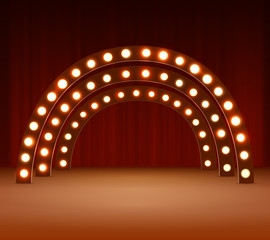 Stage With Circle Light Bulbs