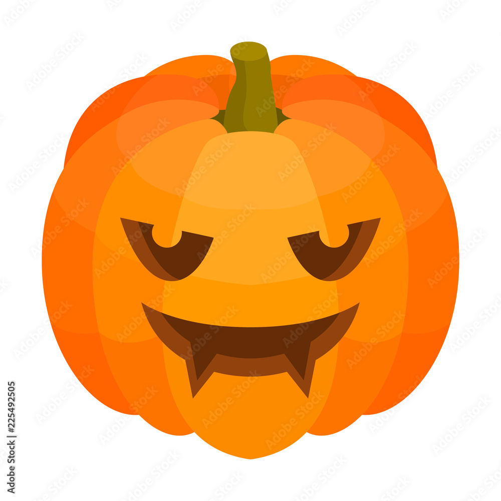 Sticker scary halloween pumpkin icon. isometric of scary halloween pumpkin vector icon for web design isolat - Stickers