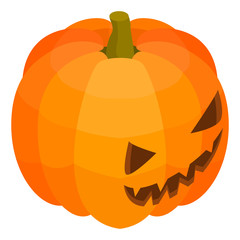 Scary pumpkin icon. Isometric of scary pumpkin vector icon for web design isolated on white background