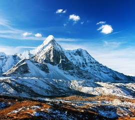 Ama Dablam with beautiful clouds
