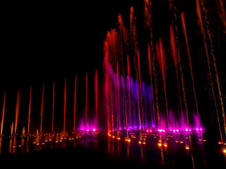  colored decorative dancing water jet led light fountain show at night