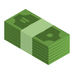 Packed dollars icon. Isometric of packed dollars vector icon for web design isolated on white background
