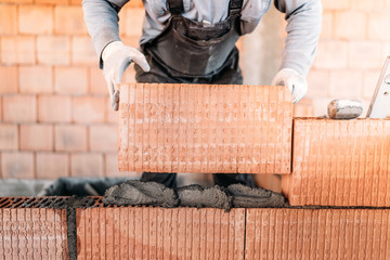 masonry details, close up construction mason builing interior walls
