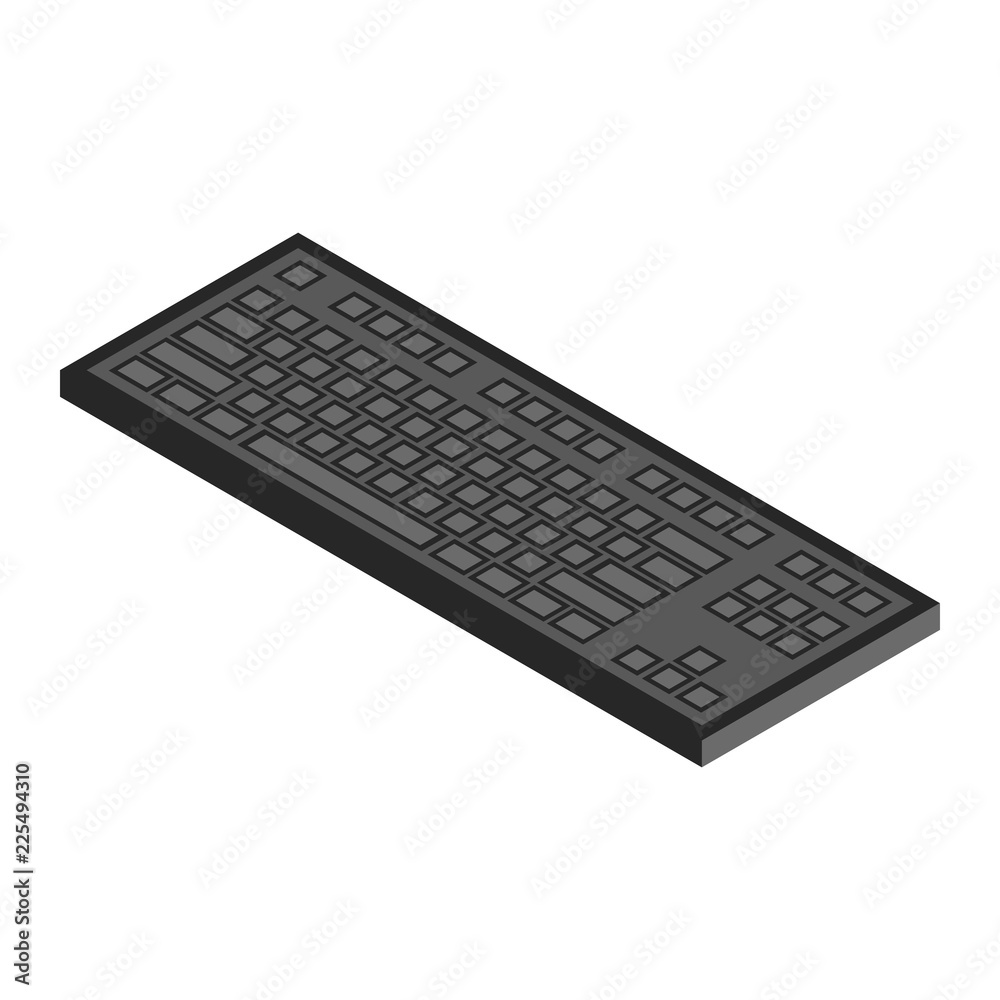 Poster computer keyboard icon. isometric of computer keyboard vector icon for web design isolated on white 