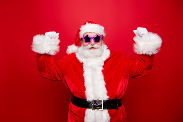 Mature aged confident stylish trendy crazy Saint Nicholas with w