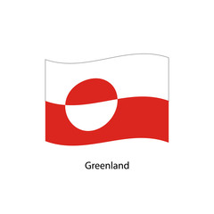 Flag of Greenland. Greenland Icon vector illustration