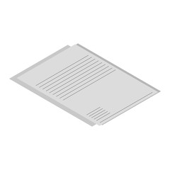 Blank paper icon. Isometric of blank paper vector icon for web design isolated on white background