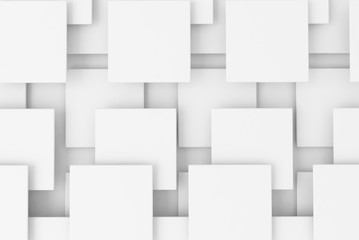 Overlpping white 3d squares texture background