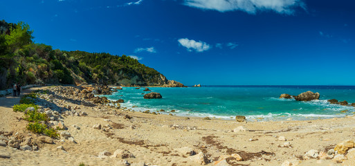 Blue waters of Ionian sea, near Agios Nikitas, Lefkada
