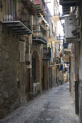 Fototapeta na wymiar Cefalu, Italy - September 09, 2018 : View of the streets of Cefalu